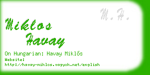 miklos havay business card
